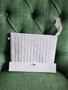 Gray Patterned Fabric Pouch